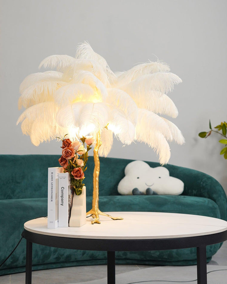 WOMO Feather Palm Tree Table Lamp-WM8016