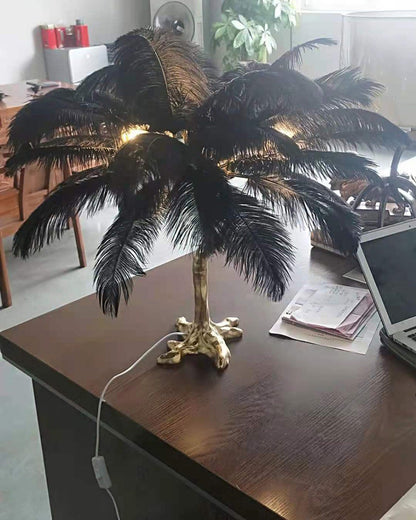 WOMO Feather Palm Tree Table Lamp-WM8016