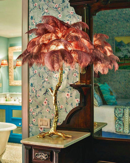 WOMO Feather Palm Tree Table Lamp-WM8016