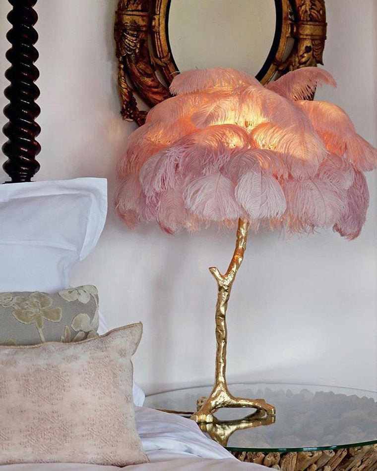 WOMO Feather Palm Tree Table Lamp-WM8016