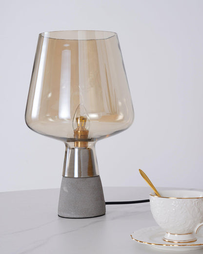 WOMO Smoked Glass Table Lamp-WM8018