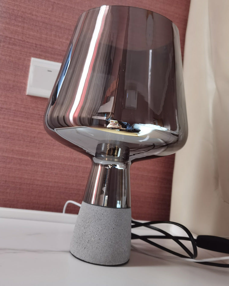 WOMO Smoked Glass Table Lamp-WM8018