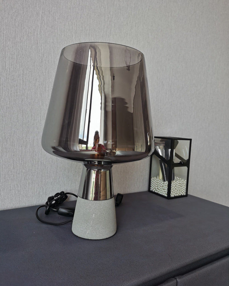 WOMO Smoked Glass Table Lamp-WM8018
