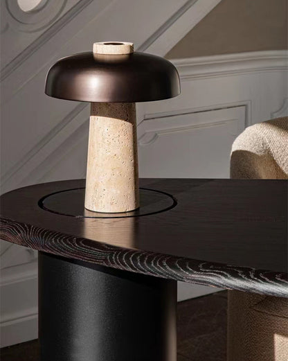 WOMO Mushroom Travertine Table Lamp-WM8027