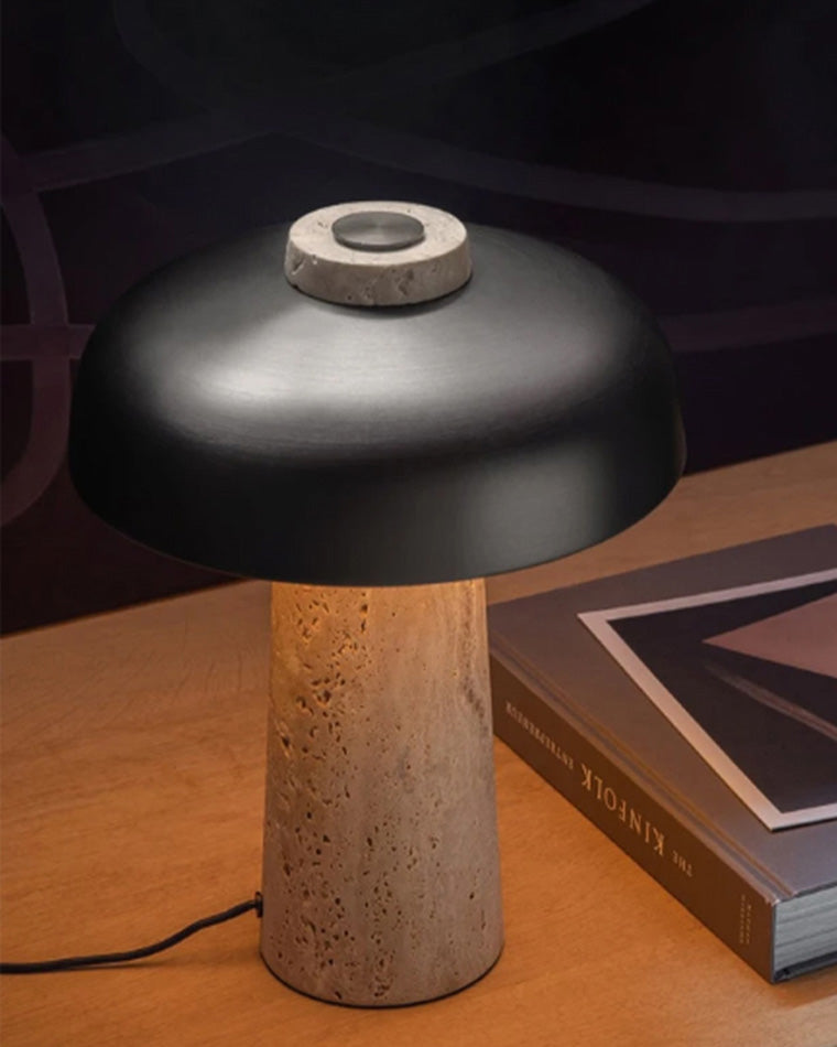 WOMO Mushroom Travertine Table Lamp-WM8027