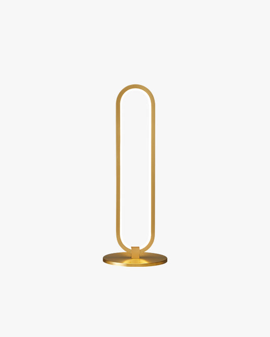 WOMO Skinny Shadeless Long Oval LED Brass Table Lamp-WM8034