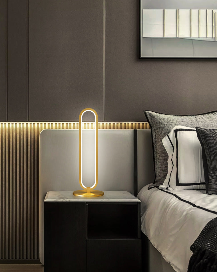 WOMO Long Oval LED Brass Table Lamp-WM8034