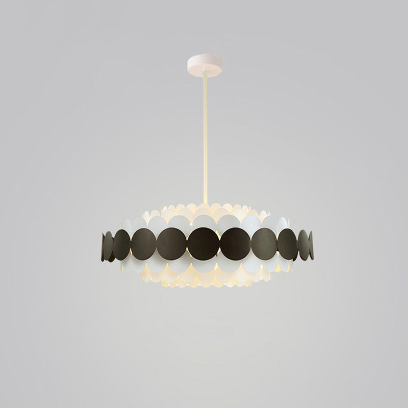 WOMO Black/Blue Round Chandelier-WM2140