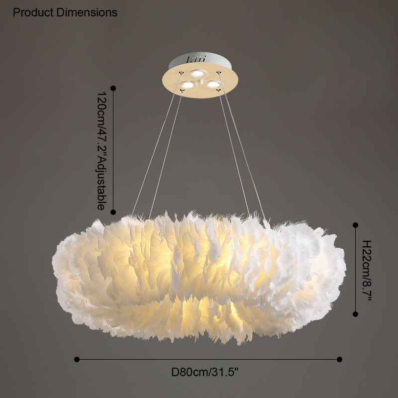 WOMO Feather Round Pendant Light-WM2060