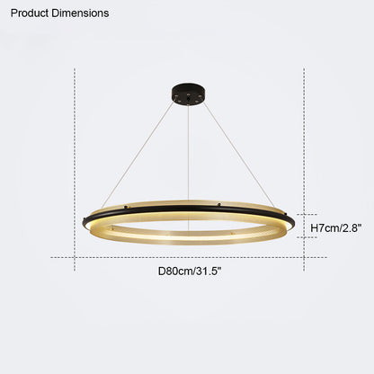 WOMO Black and Gold Ring LED Chandelier-WM2119