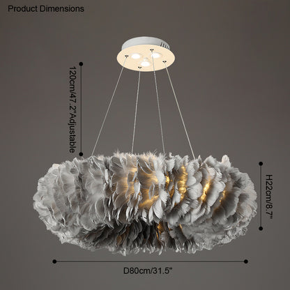 WOMO Feather Circular Pendant Light-WM2060