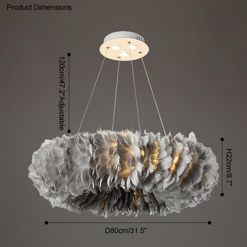WOMO Feather Round Pendant Light-WM2060