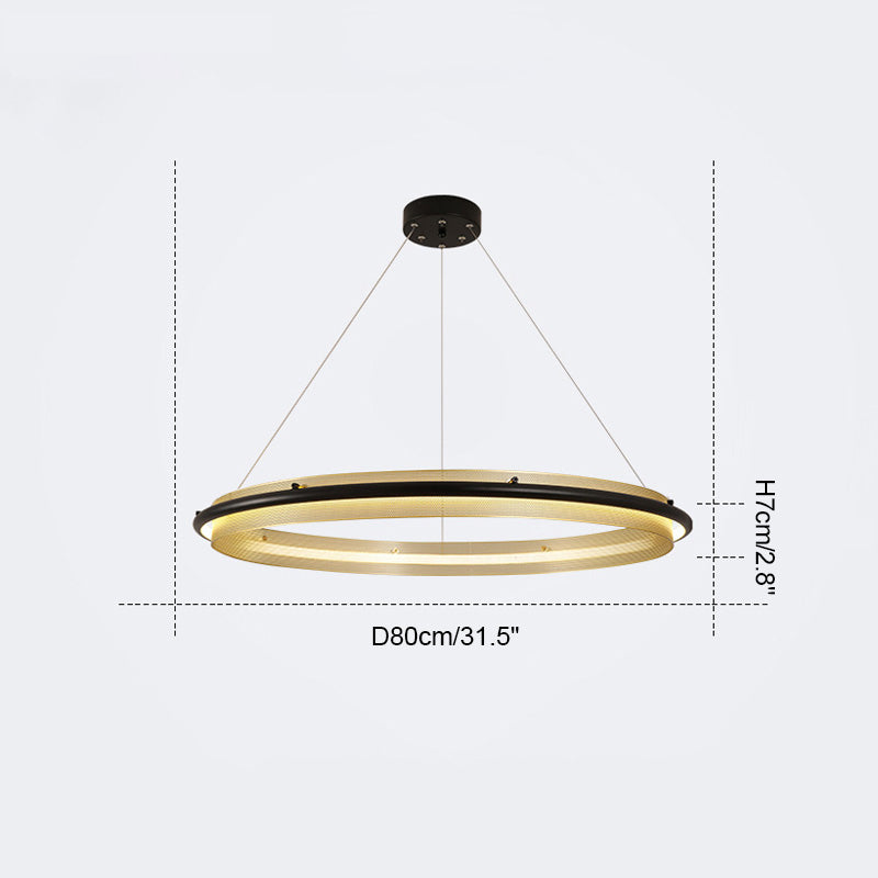 WOMO Black and Gold Ring LED Chandelier-WM2119