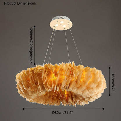 WOMO Feather Circular Pendant Light-WM2060