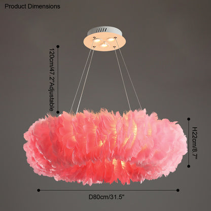 WOMO Feather Circular Pendant Light-WM2060