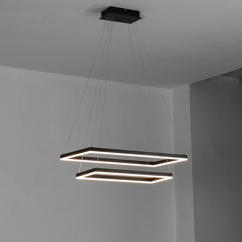 WOMO Tiered Rectangular LED Chandelier-WM2120
