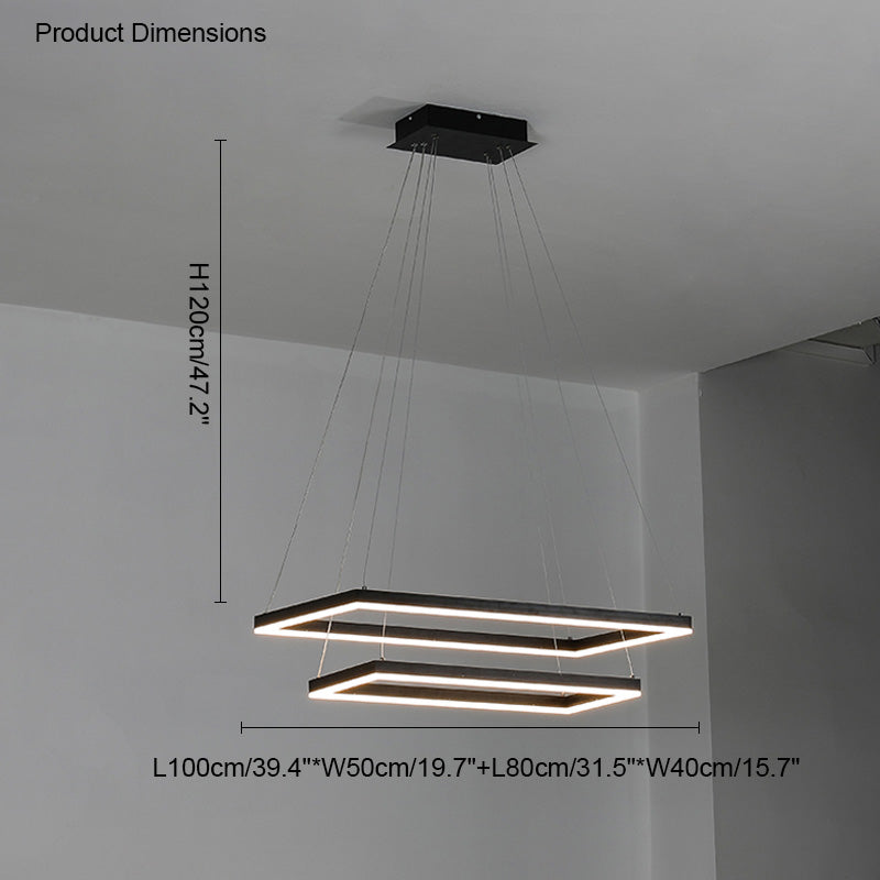 WOMO Tiered Rectangular LED Chandelier-WM2120