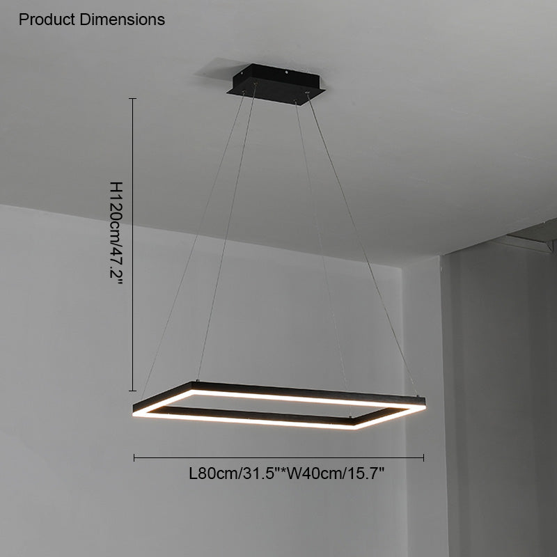 WOMO Tiered Rectangular LED Chandelier-WM2120