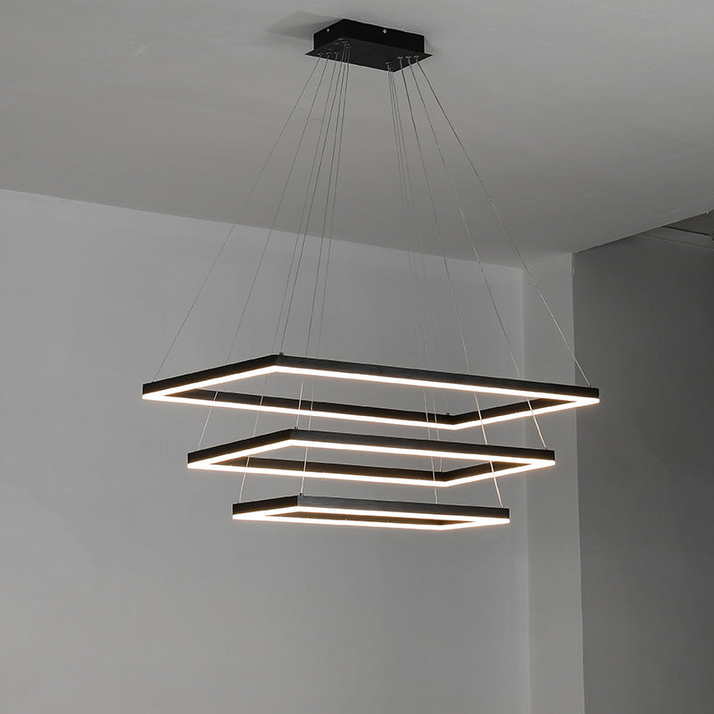 WOMO Tiered Rectangular LED Chandelier-WM2120
