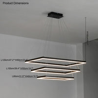 WOMO Tiered Rectangular LED Chandelier-WM2120