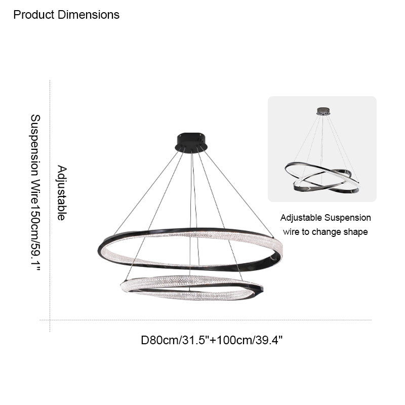 WOMO Möbius Circular LED Chandelier-WM2128