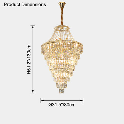 WOMO Oversized Gold Crystal Chandelier-WM2379