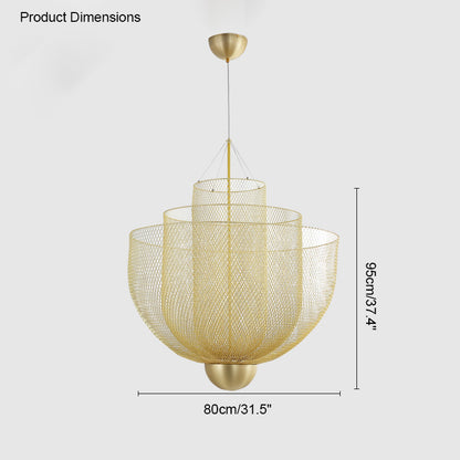 WOMO Mesh Uplight Vaulted Ceiling Pendant Chandelier-WM2069