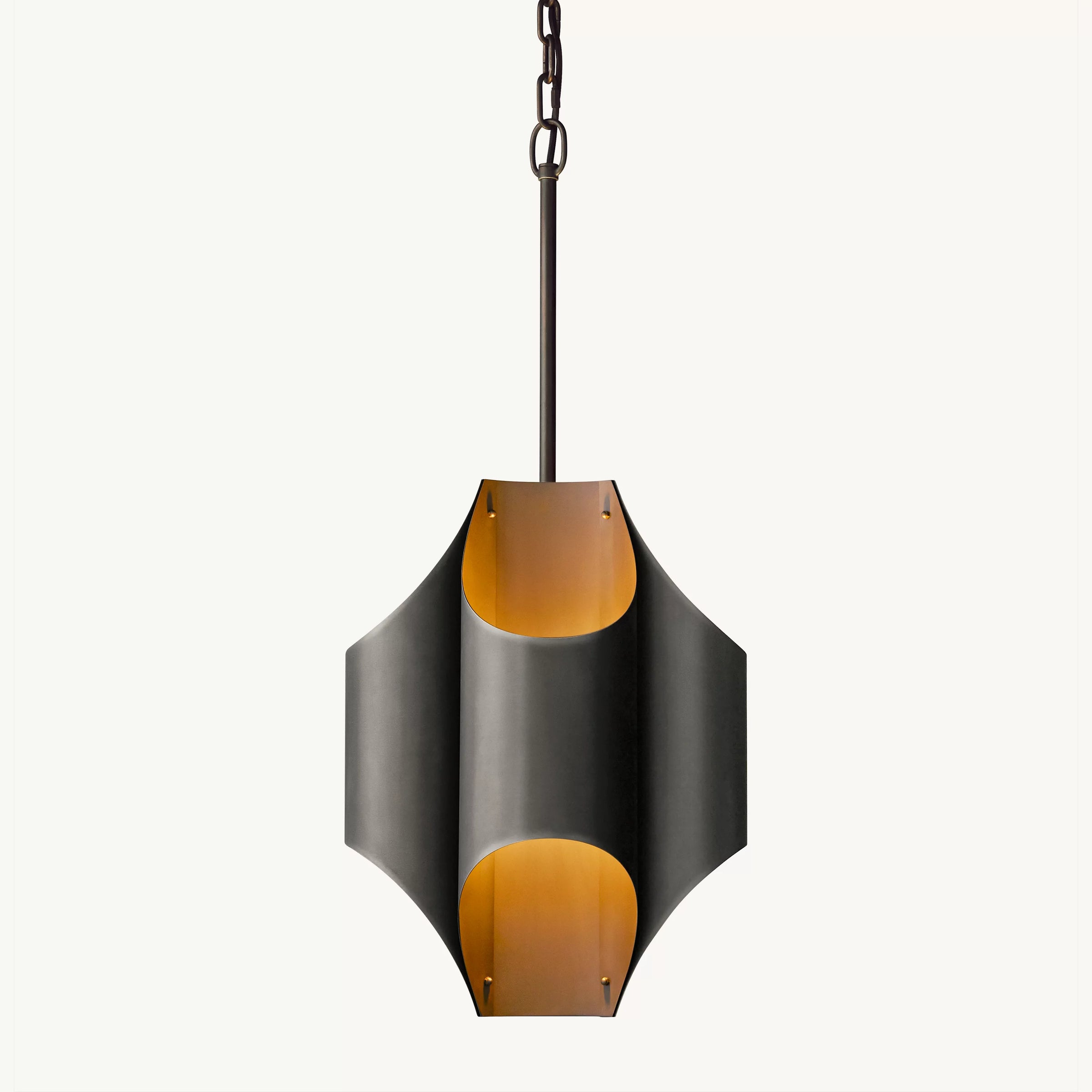 WOMO 15 Inch Mid Century Modern Brass Chandelier - Cathedral