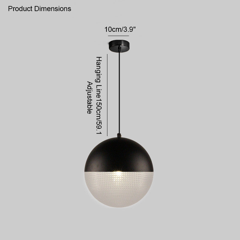 WOMO Prismatic/Milk Glass Globe Pendant Light-WM2065