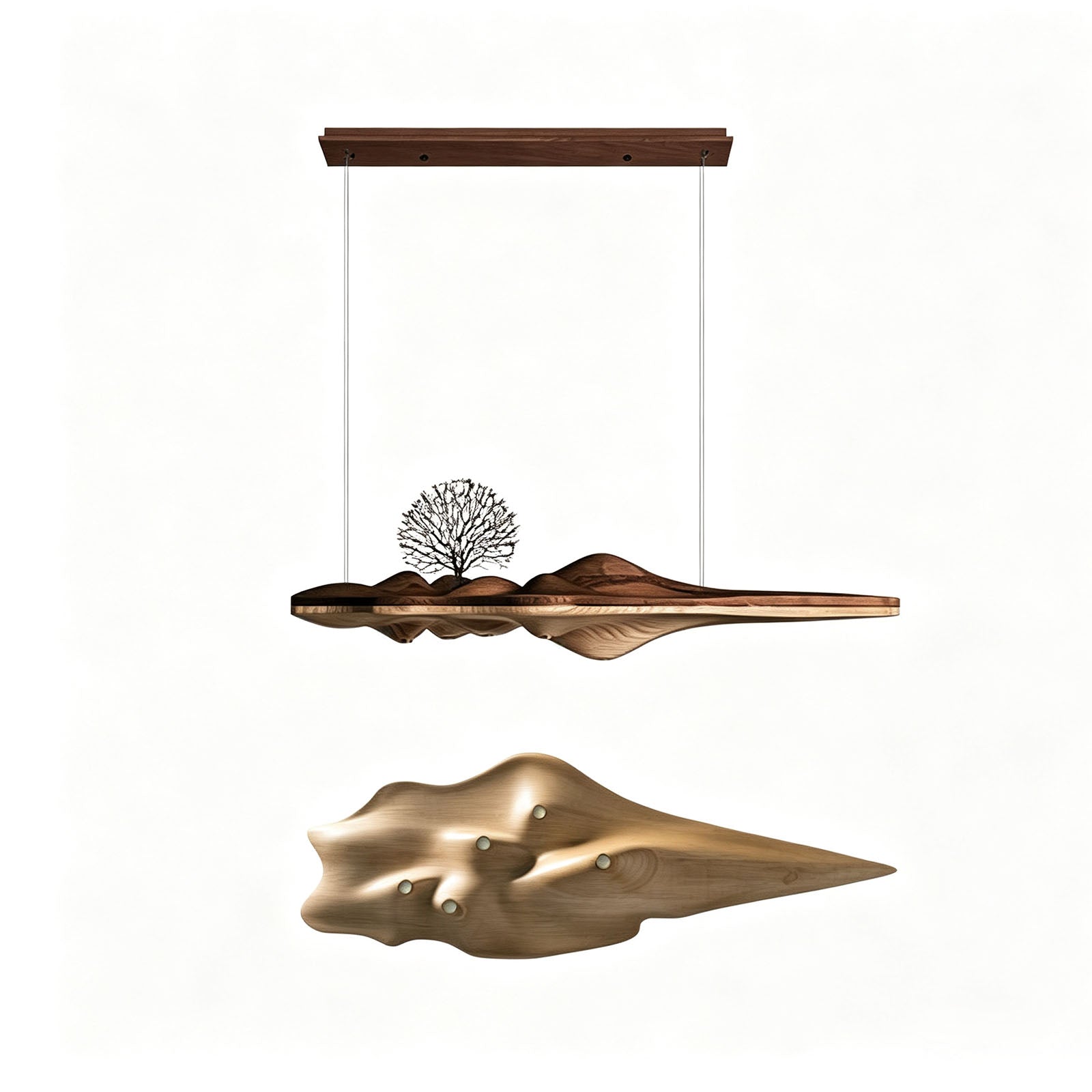 WOMO Mid-Century Wood Zen Chandelier-WM3260