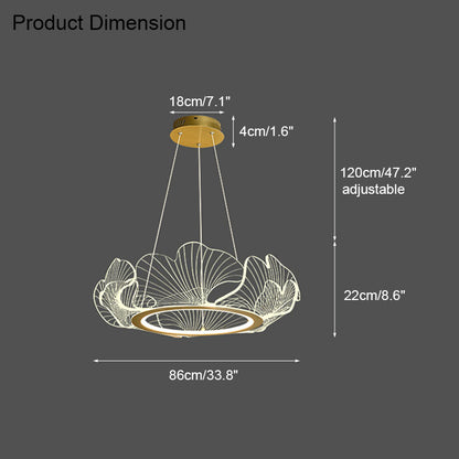 WOMO  Acrylic Ginkgo Leaf Chandelier - WM2000