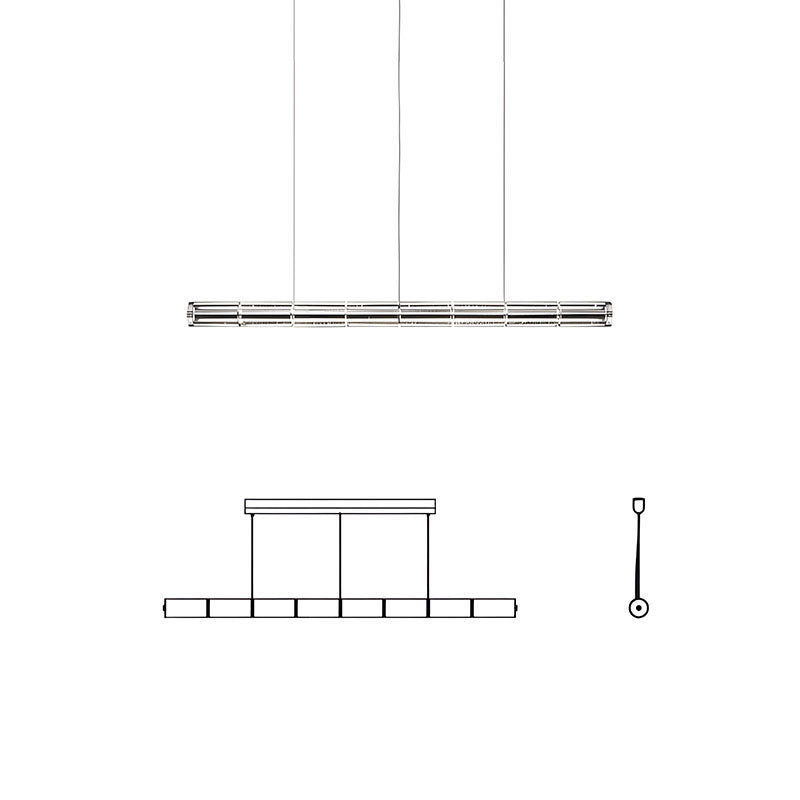 WOMO Minimalist Glass Linear Chandelier-WM3222