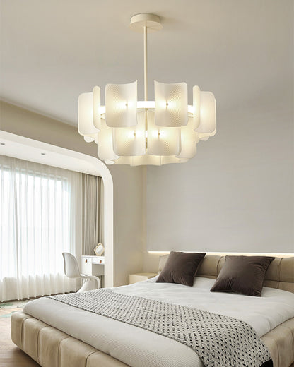 WOMO White Tiered Acrylic Chandelier-WM2314