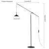 WOMO Cantilever Reading Floor Lamp over the Couch-WM7025 thumbnail