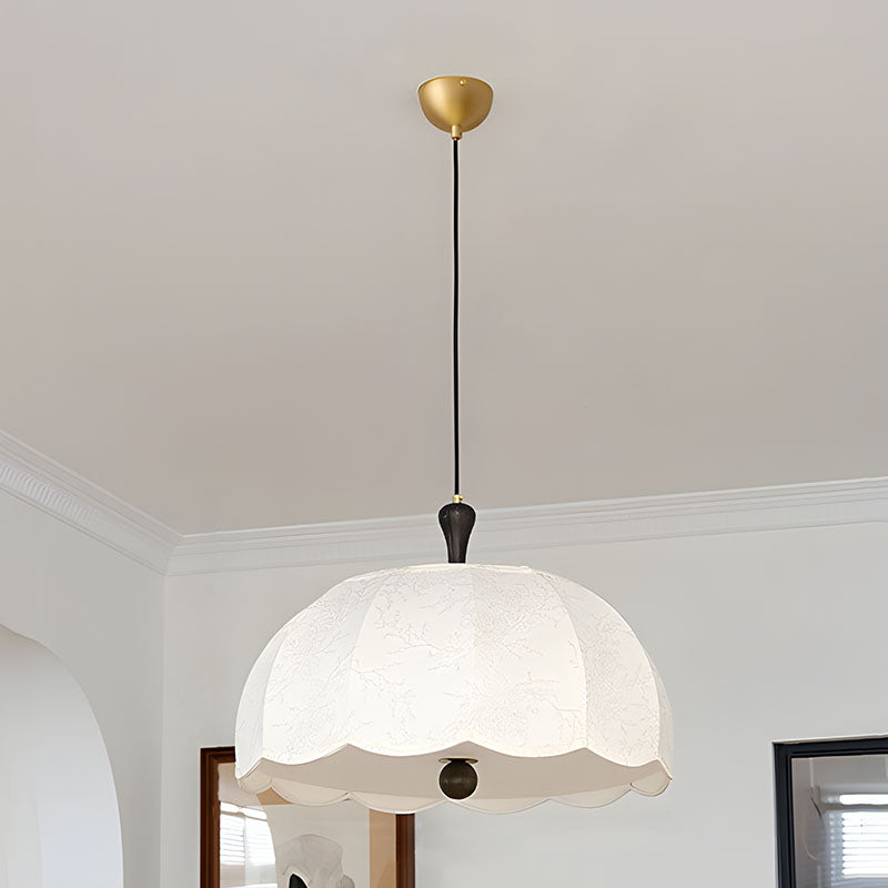 WOMO Fabric Dome Macrame Pendant Light-WM3236