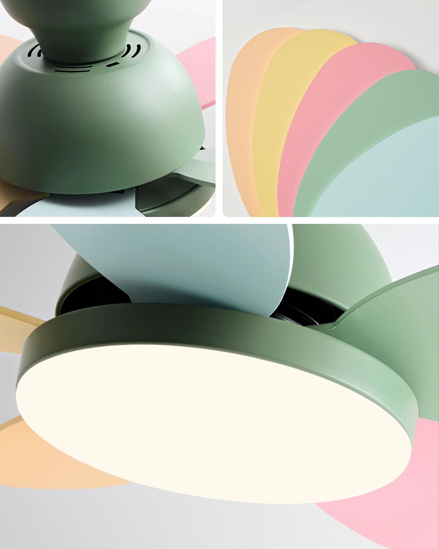 WOMO 36 Inch Children Low Profile Ceiling Fan Lamp-WM5225