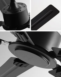 WOMO Industrial Metal Black Ceiling Fan-WM5217b