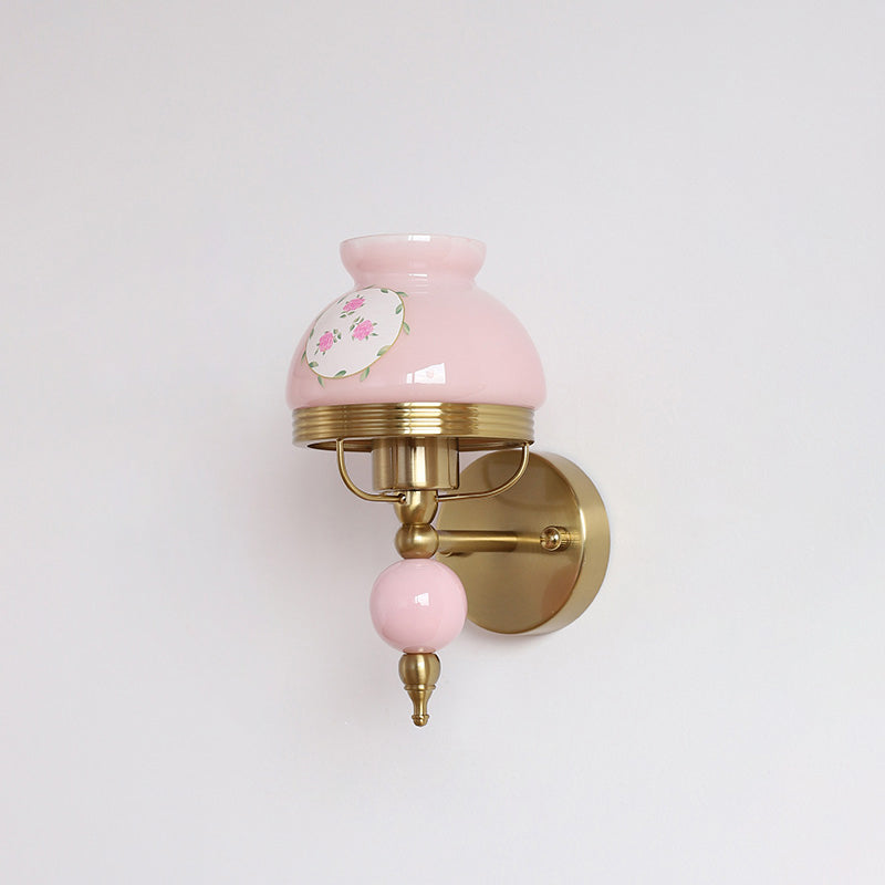 WOMO French Pink Glass Wall Sconce-WM6046