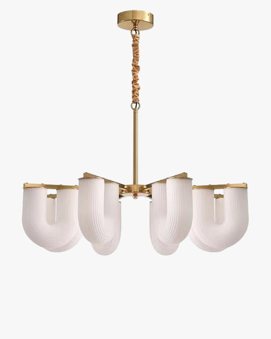 WOMO U-Shaped Milk Glass Chandelier-WM2131