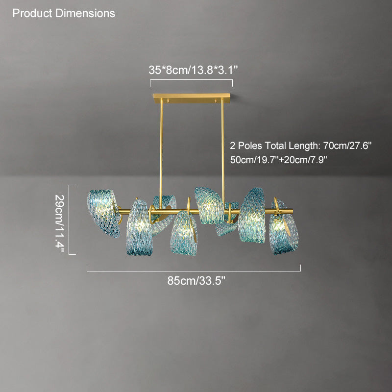 WOMO Peacock Blue Art Glass Chandelier-WM2213
