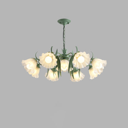 WOMO Tole Flower Glass Chandelier-WM2307