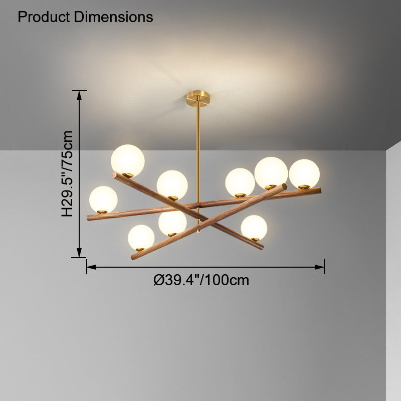 WOMO Globe Wood Chandelier-WM2327