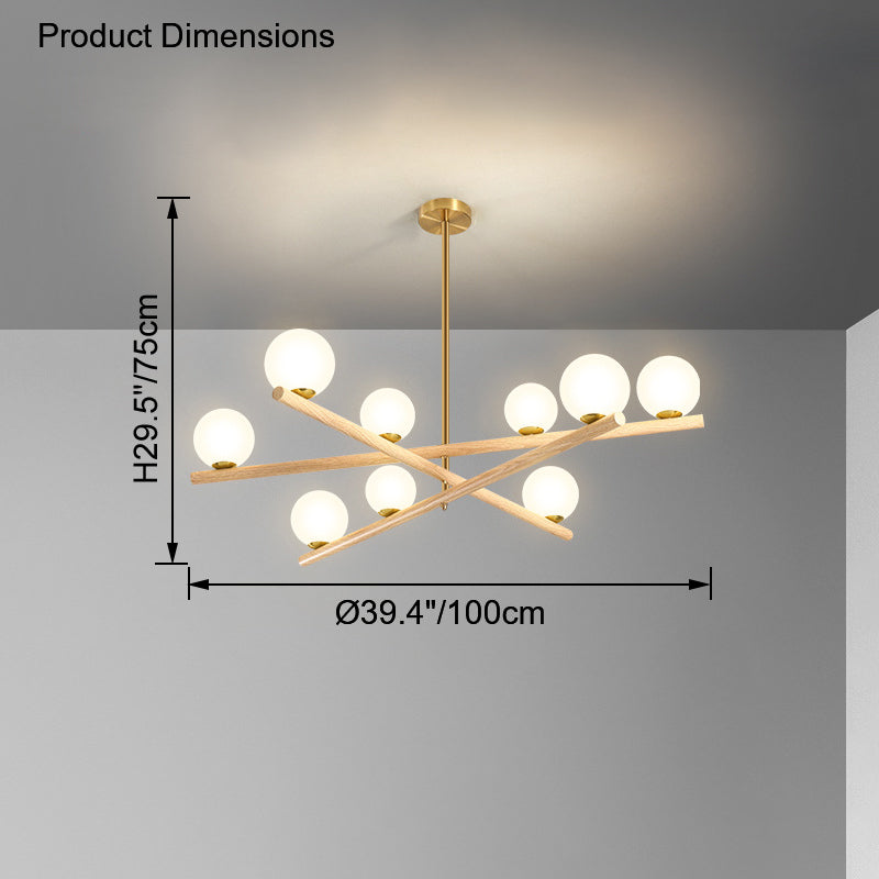 WOMO Globe Wood Chandelier-WM2327