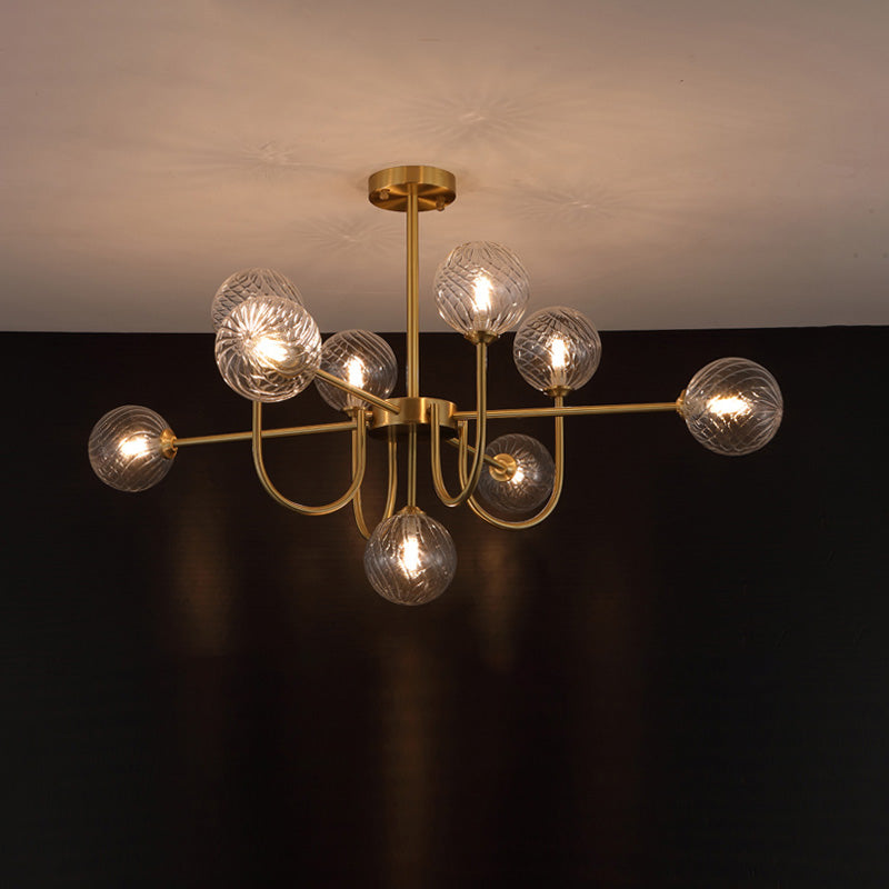 WOMO Glass Globe Brass Arm Chandelier-WM2255