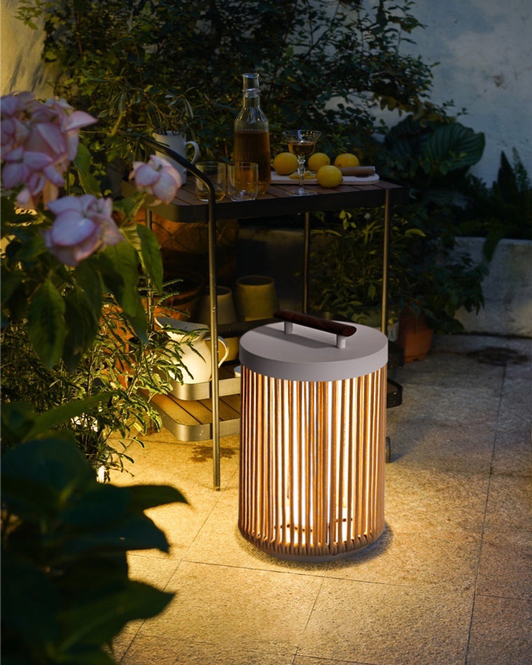 WOMO Outdoor Solar Portable Wicker Lantern-WM9020