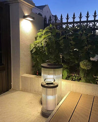WOMO Solar Pleated Glass Lantern-WM9043