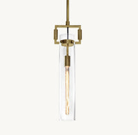 WOMO Clear Glass Cylinder Pendant Light - Machinist