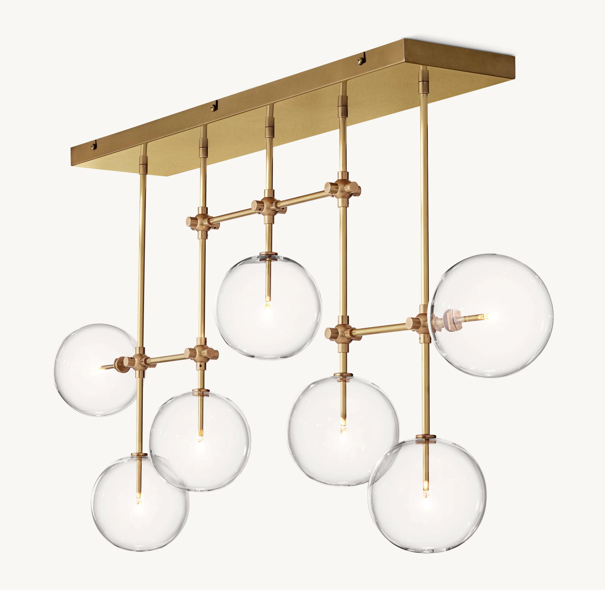 WOMO Linear Sputnik Globe Glass Chandelier - Mobile