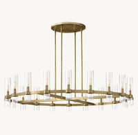 WOMO Cylindrical Glass Candle Round Chandelier - Ravelle