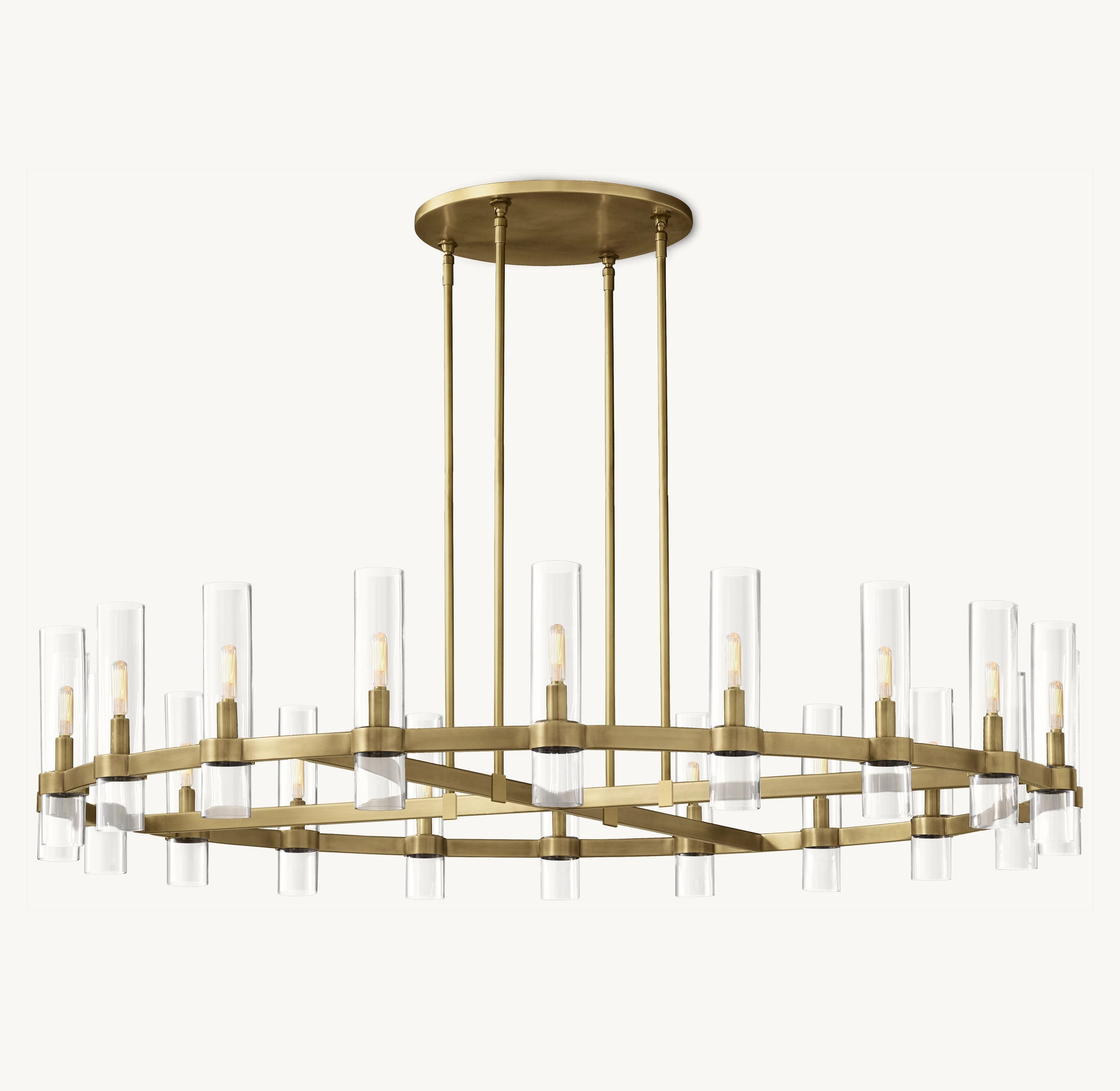 WOMO Cylindrical Glass Candle Round Chandelier - Ravelle